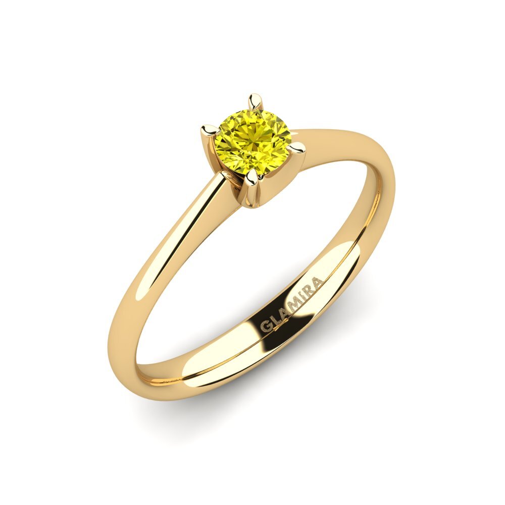 18k Oro Amarillo Anillo de compromiso Gandolfa