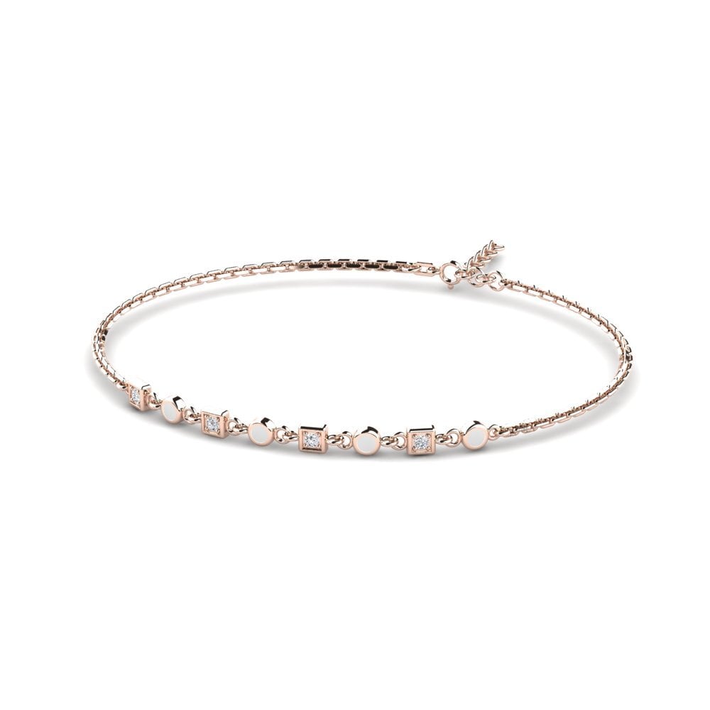 9k Oro Rosa Diamante cultivado en laboratorio Pulsera de Mujer Gandria