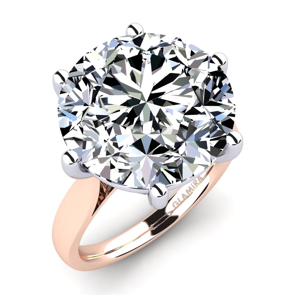 Oro Rosso & Bianco 585 Zircone Anello Ganesa