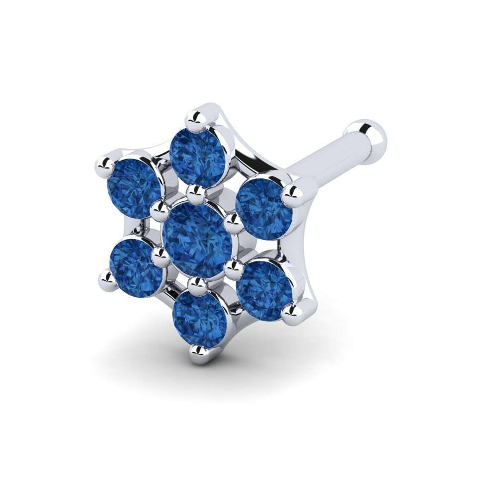 Donker Blauwe Zirkoon Neus Pin Gangster