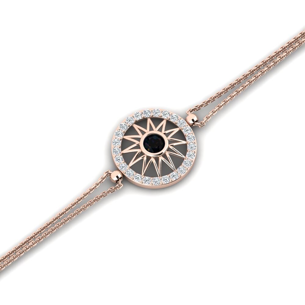 9ct Rose Gold Black Opal Women's Bracelet Ganimola