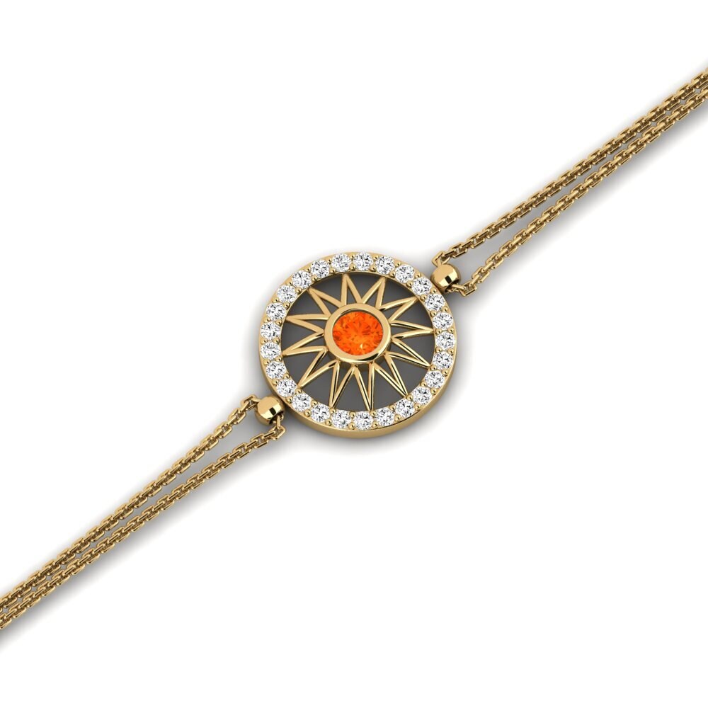 14k Oro Amarillo Ópalo Fuego Pulsera de Mujer Ganimola