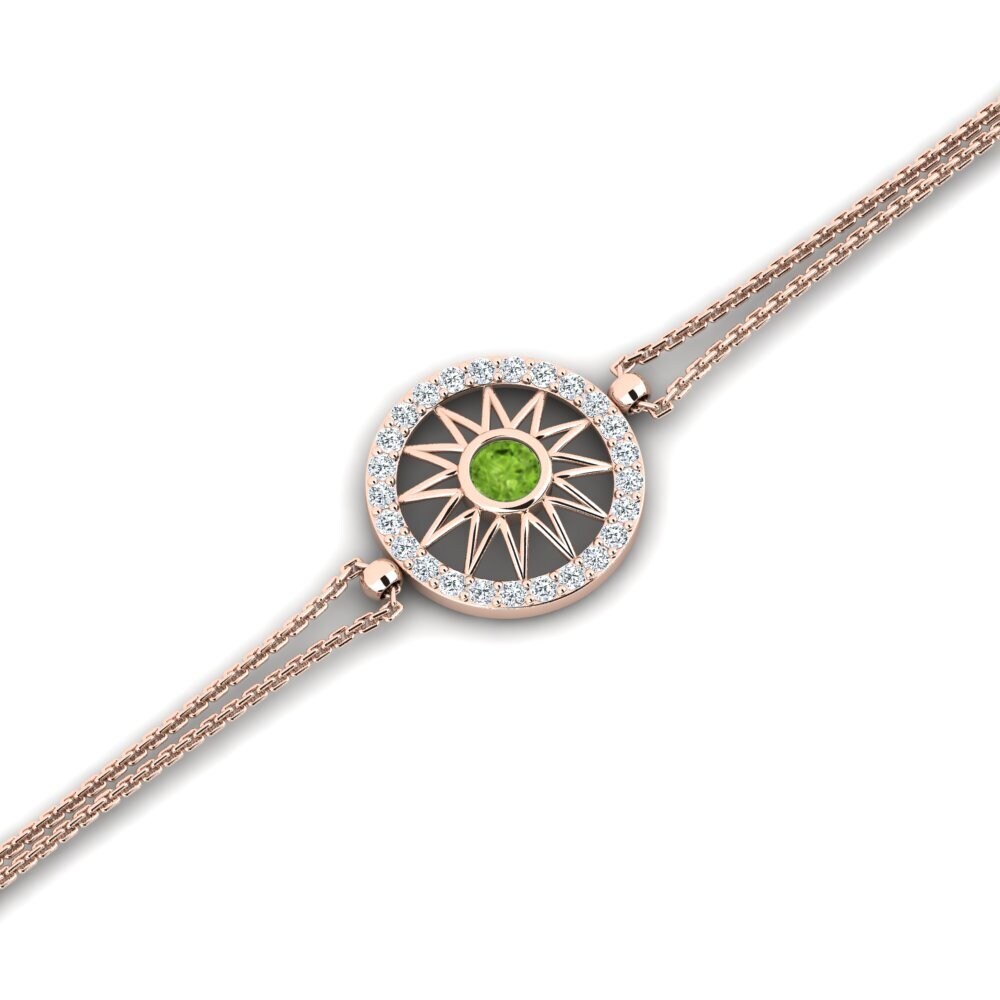 9ct Rose Gold Peridot Women's Bracelet Ganimola