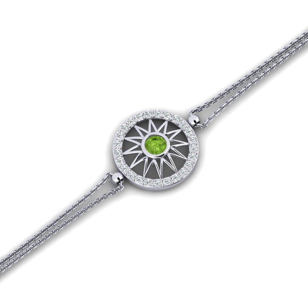 18k White Gold Peridot Women's Bracelet Ganimola
