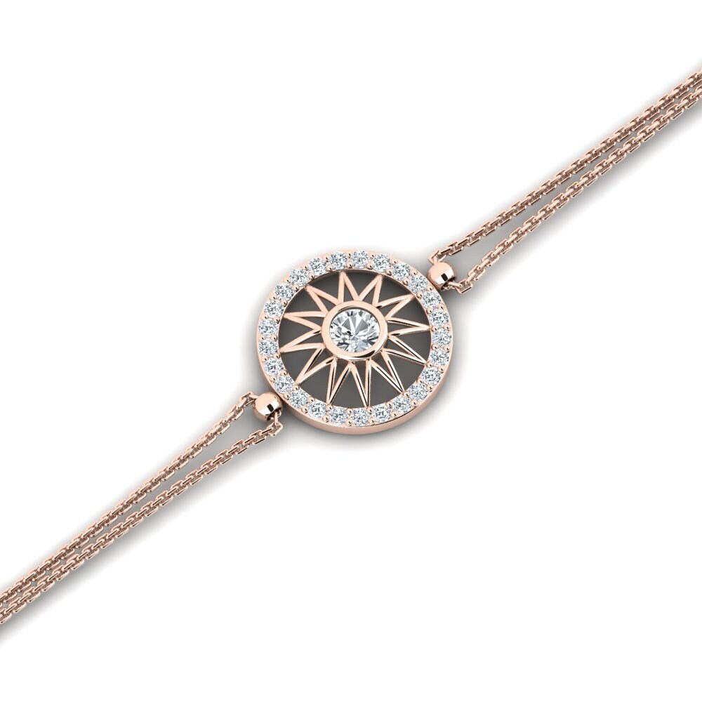 9ct Rose Gold White Zircon Women's Bracelet Ganimola