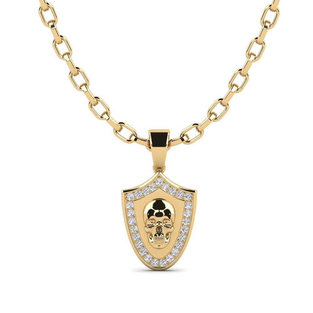 Or Jaune 585 Diamant Pendentif pour homme Garbi