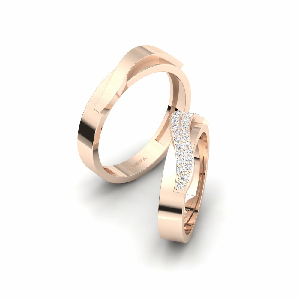 Oro Rosso 585 Fede nuziale Gardanne Pair