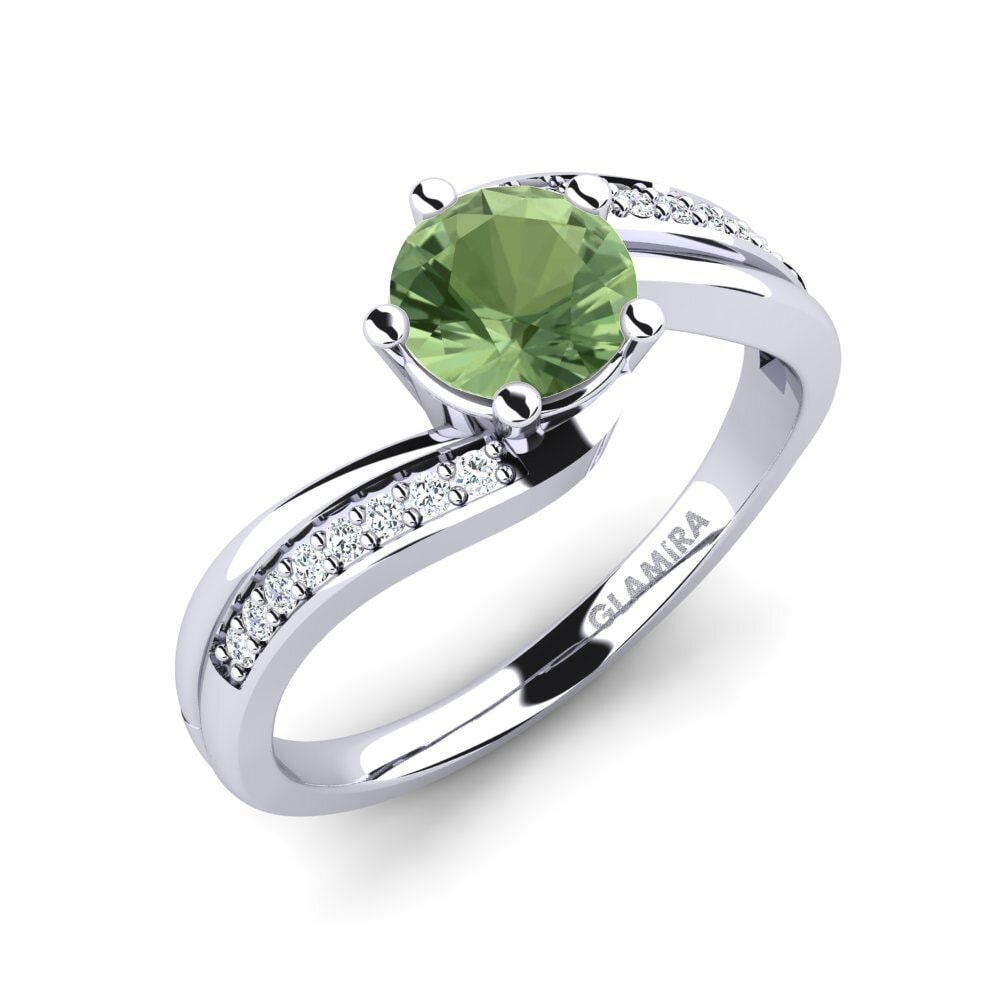 Green Sapphire Engagement Ring Gardenia