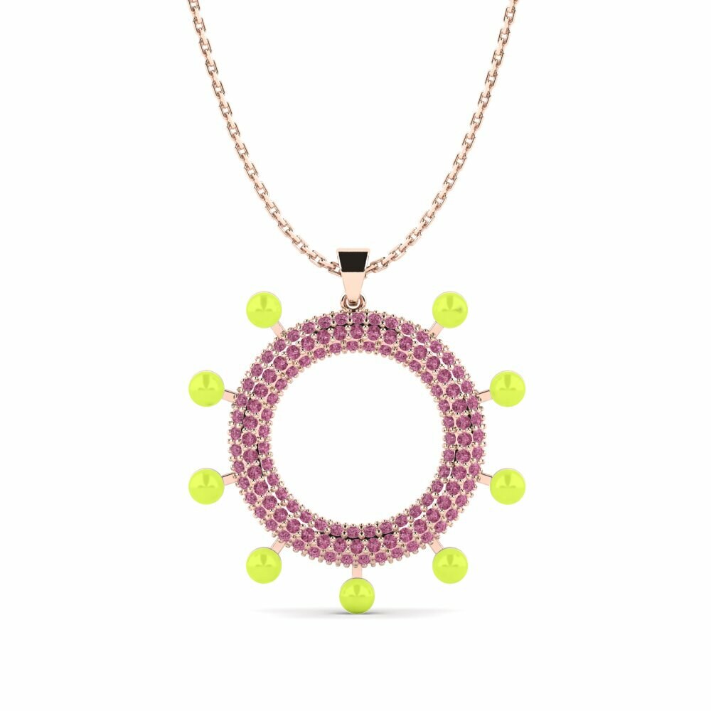 Vàng Hồng 9K Đá Rhodolite Dây chuyền nữ Garfo