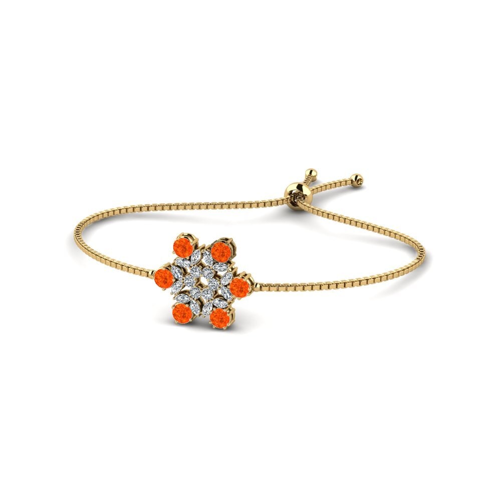 9ct Yellow Gold Fire Opal Women's Bracelet Garlan