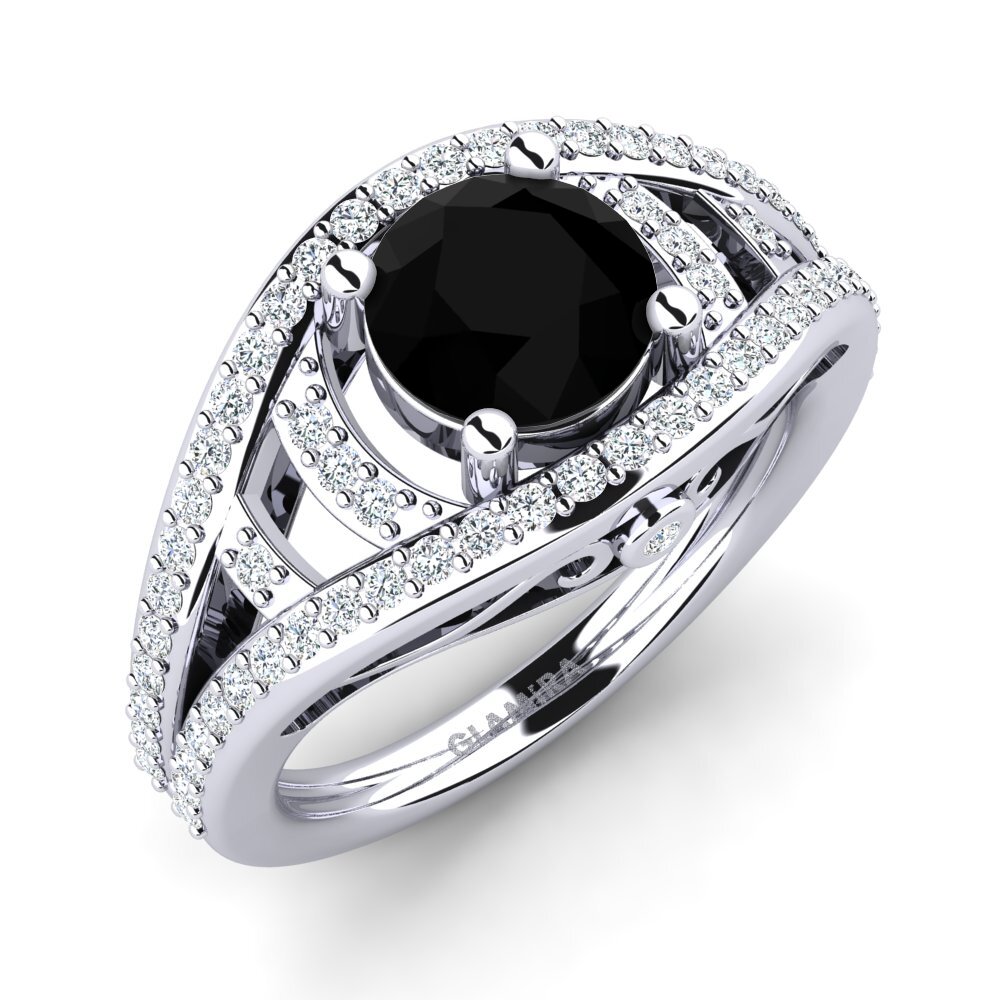 Black Diamond Engagement Ring Garland