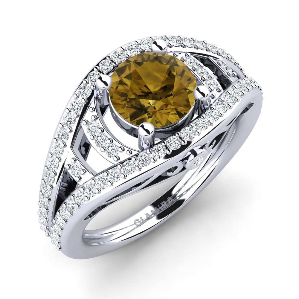 Brown Zircon Engagement Ring Garland