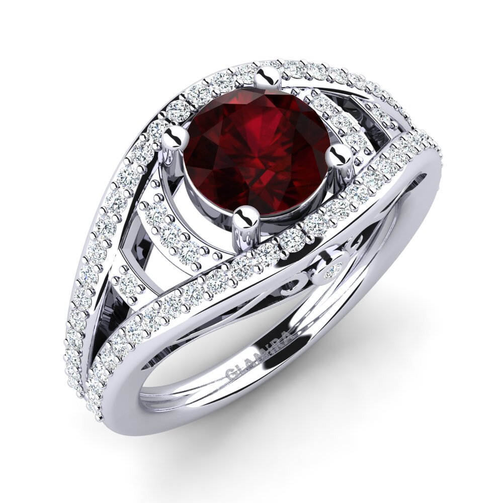 Garnet Engagement Ring Garland