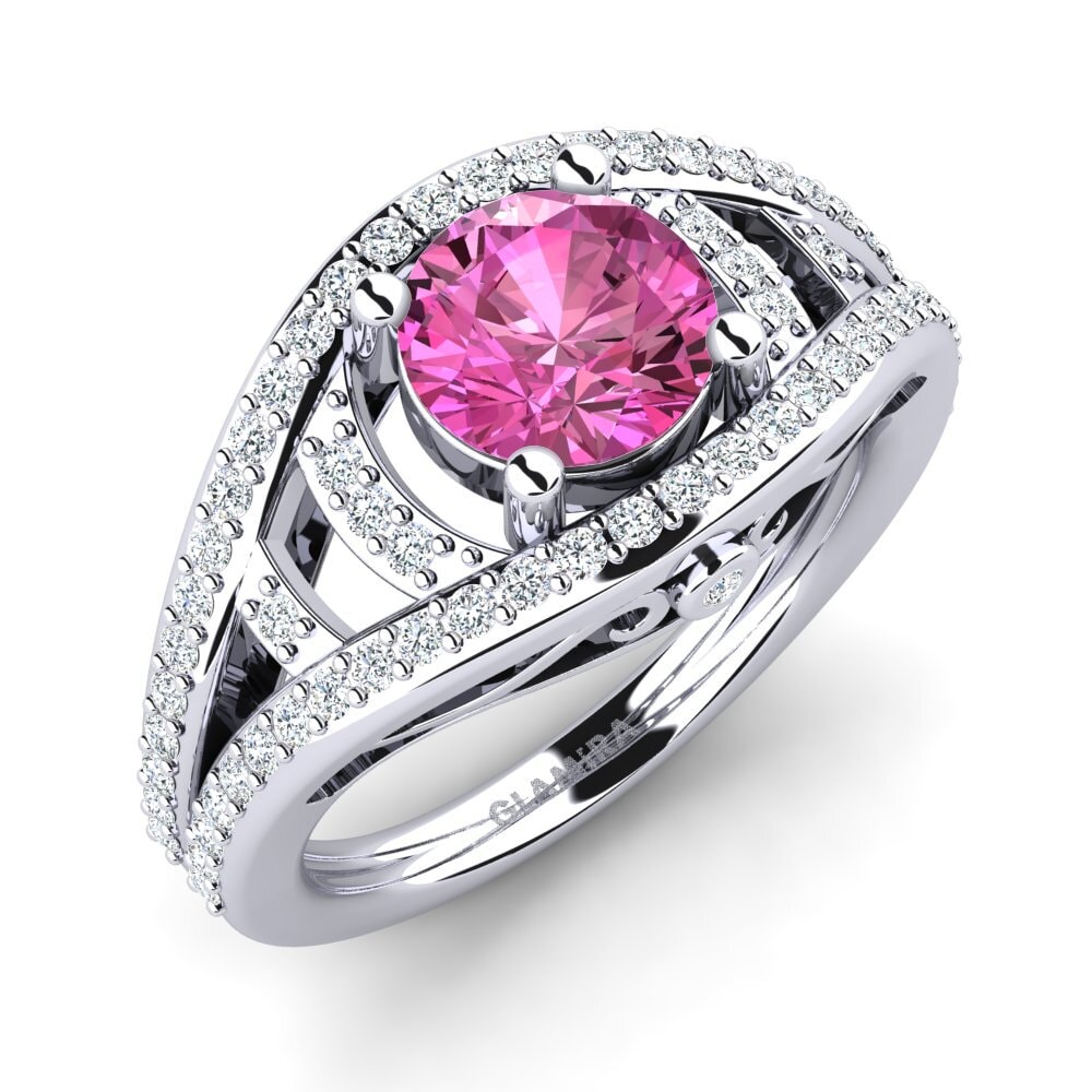Pink Topaz Engagement Ring Garland