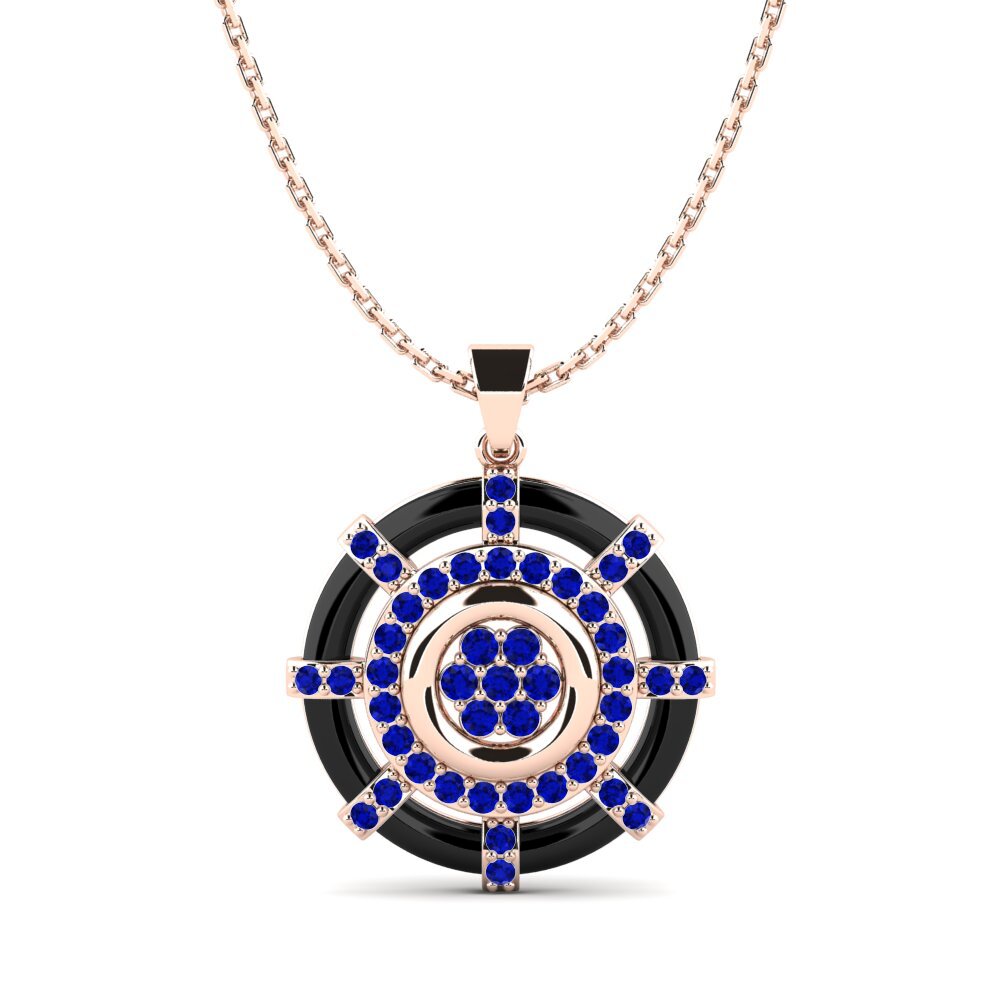 9ct Rose Gold Sapphire Women's Pendant Garofalo