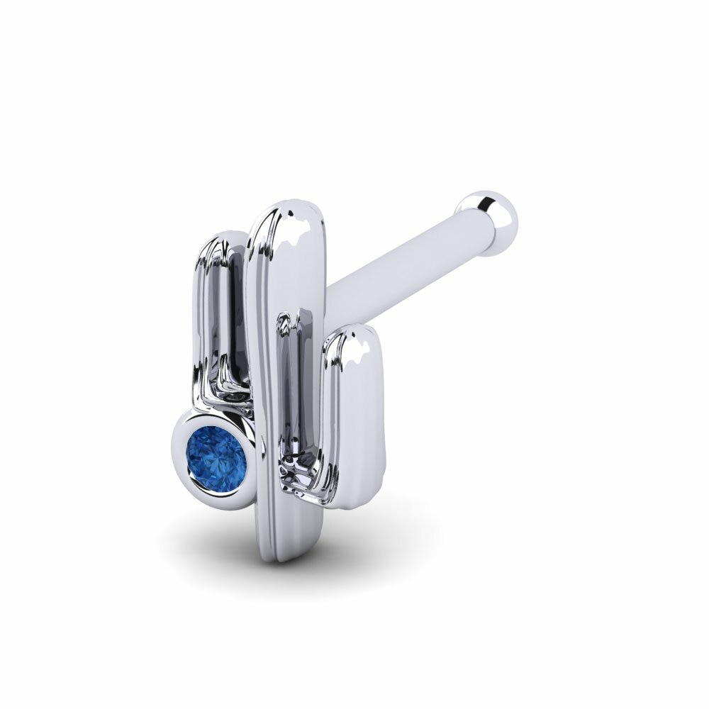 Donker Blauwe Zirkoon Neus Pin Garren