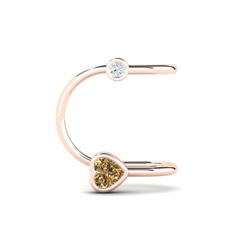 9ct Rose Gold Brown Diamond Women's Earring Gaskell