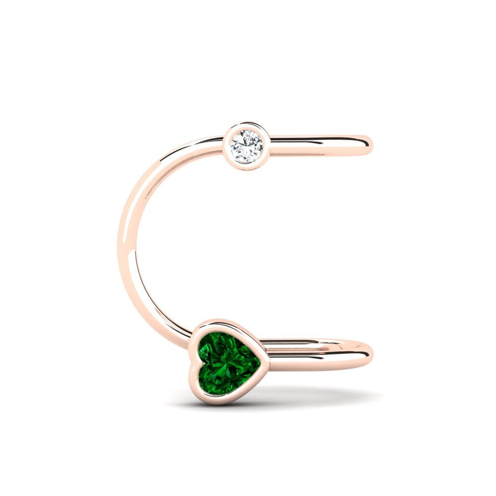14k Oro Rosa Circonita Verde Pendiente de mujer Gaskell
