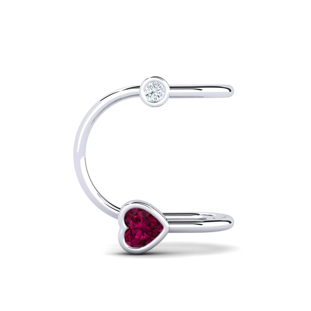 9ct White Gold Rhodolite Garnet Women's Earring Gaskell