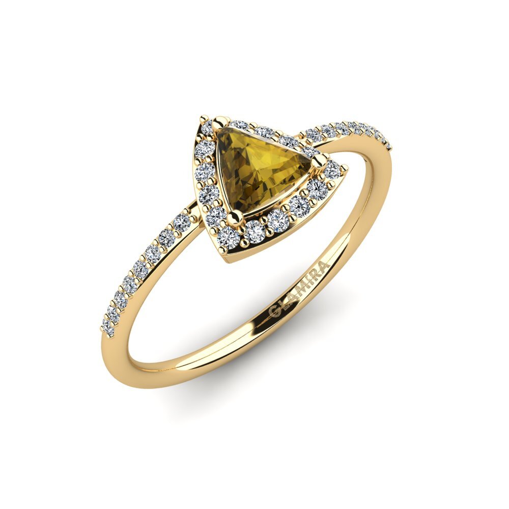 Brown Zircon Engagement Ring Gaum