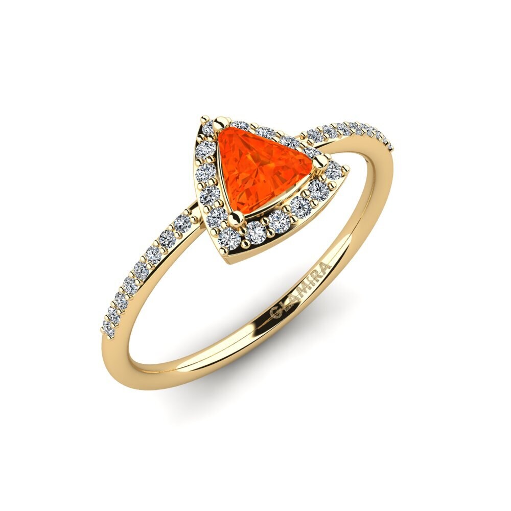 Trillion Fire Opal Engagement Ring Gaum