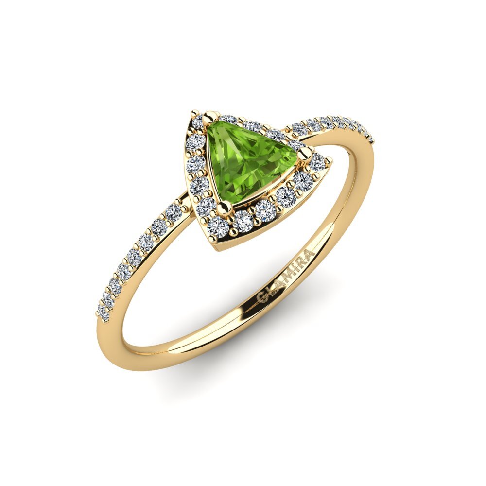 Trillion Peridot Engagement Ring Gaum