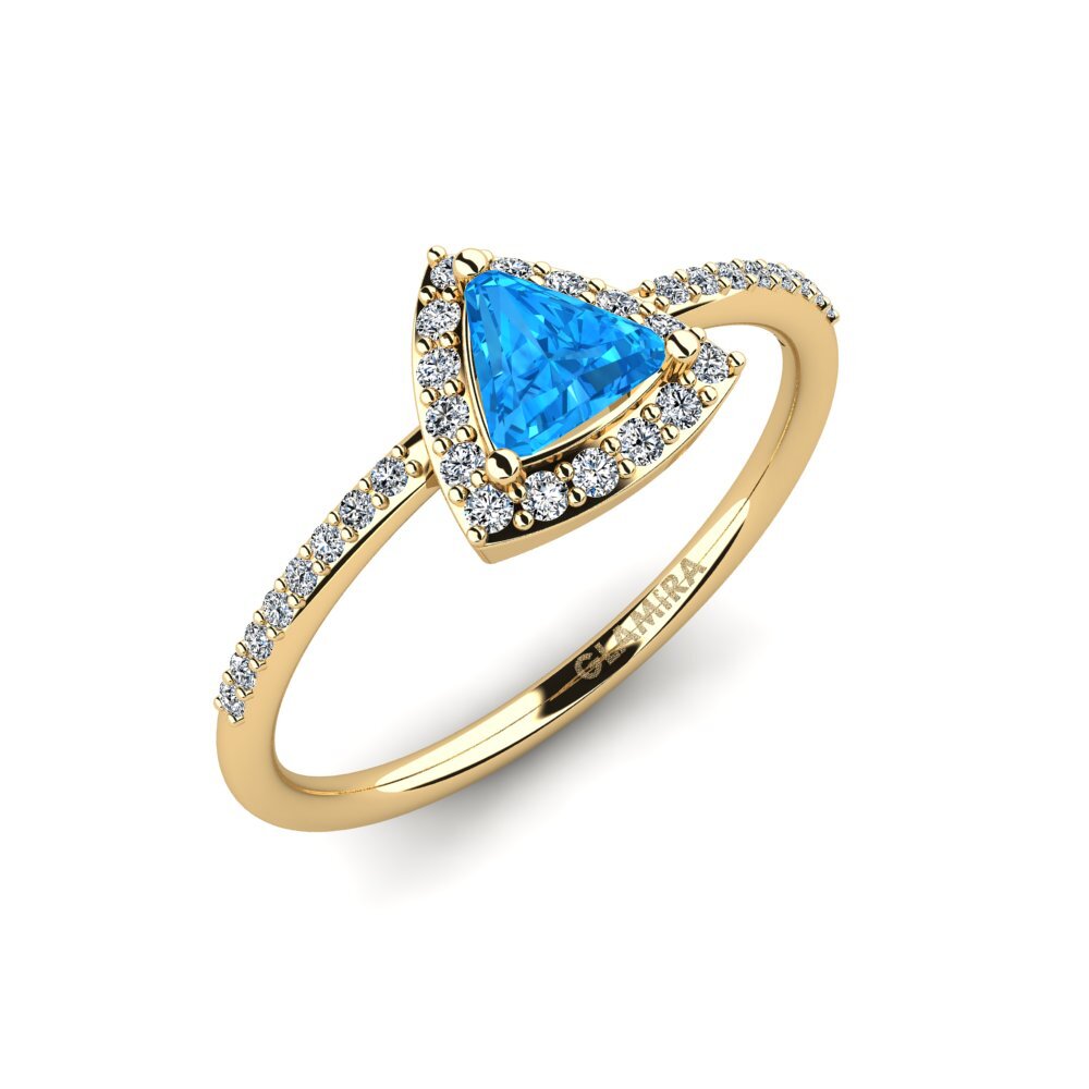 Trillion Blue Topaz Engagement Ring Gaum
