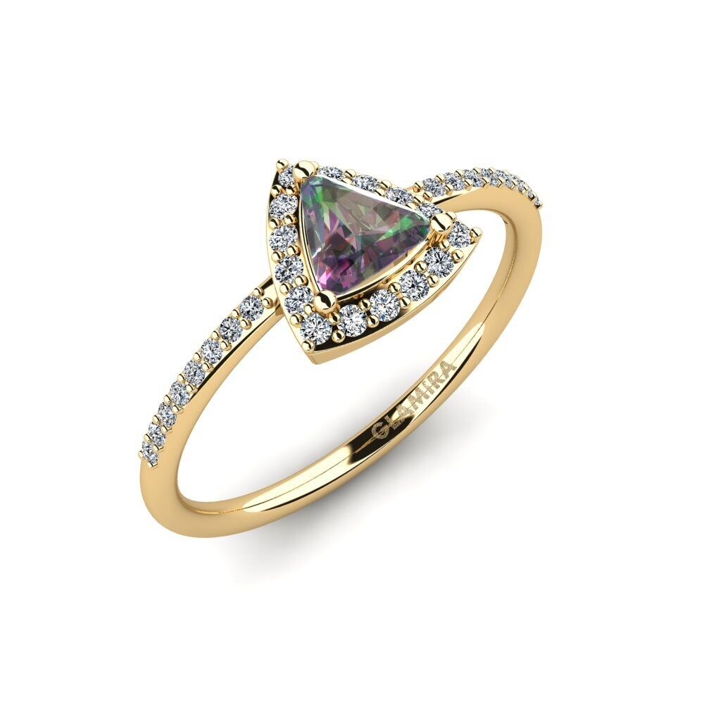 Trillion Mystic Topaz Engagement Ring Gaum
