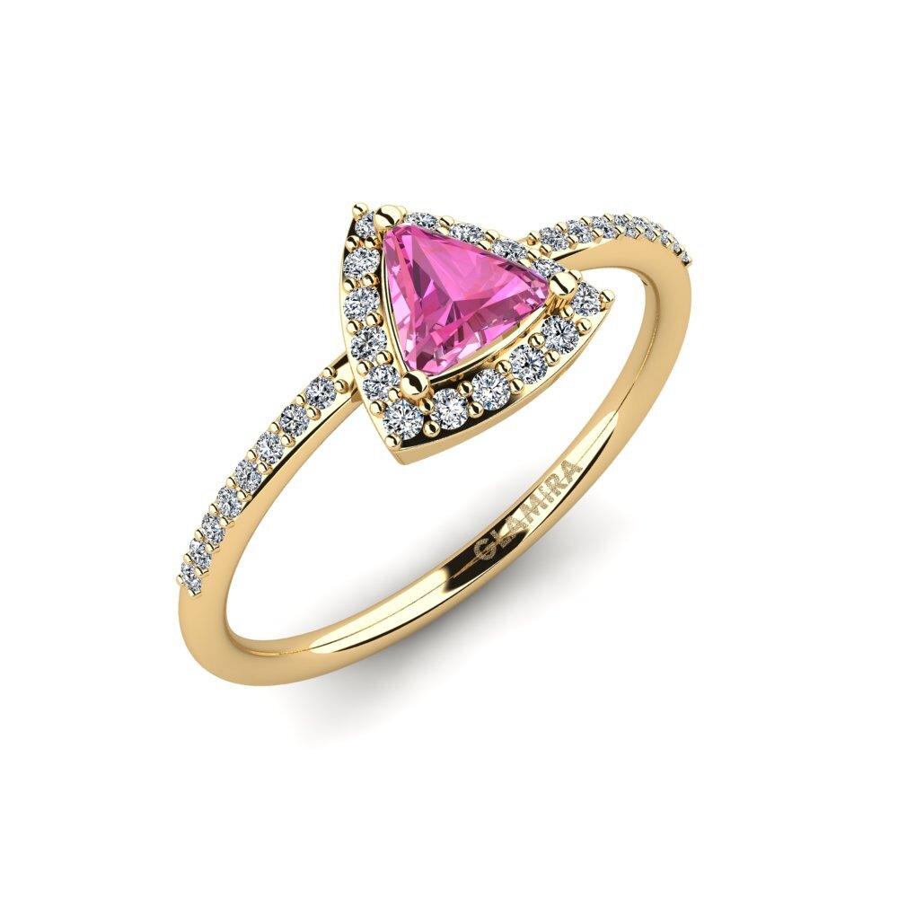 Trillion Pink Topaz Engagement Ring Gaum