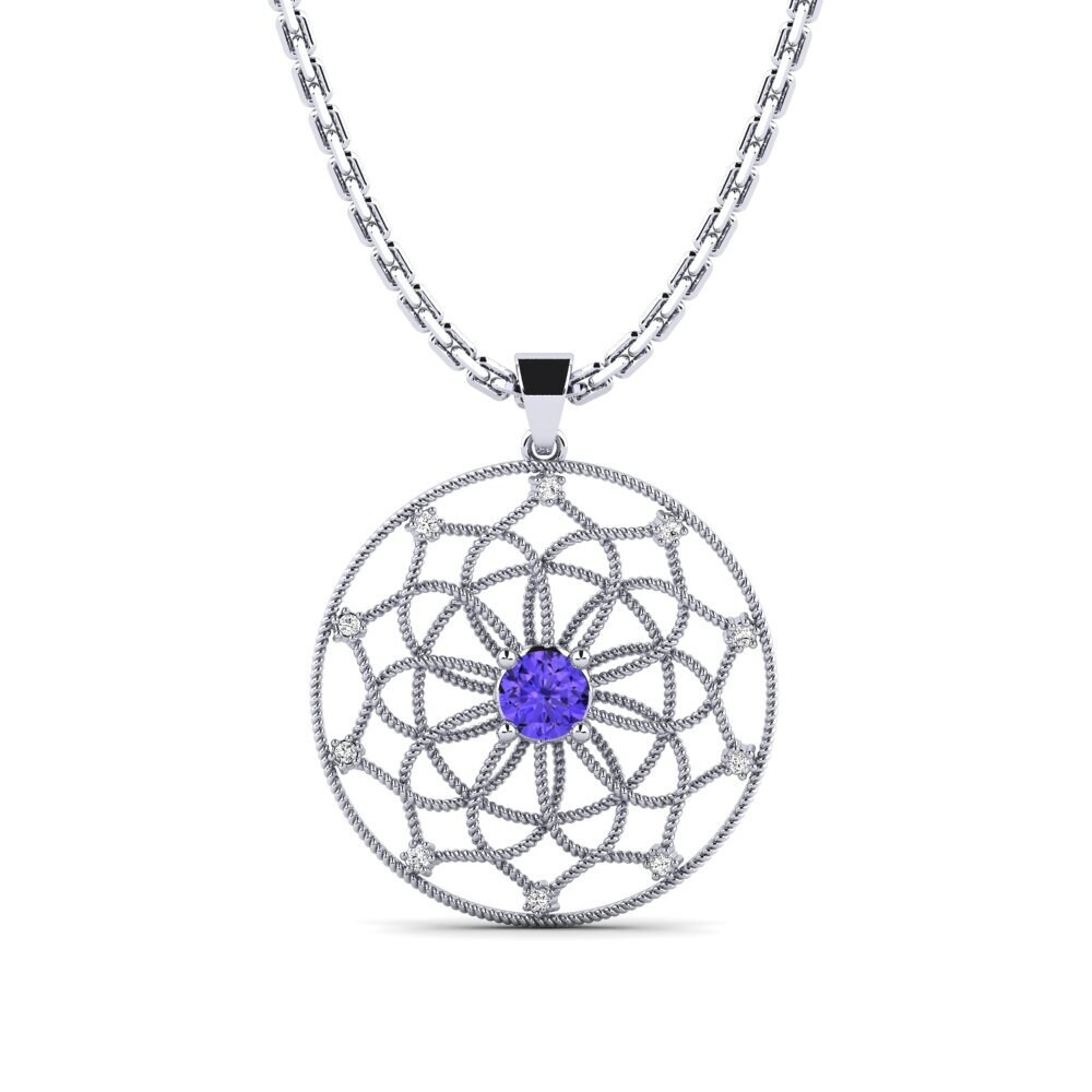 18ct White Gold Tanzanite Women's Pendant Gaut