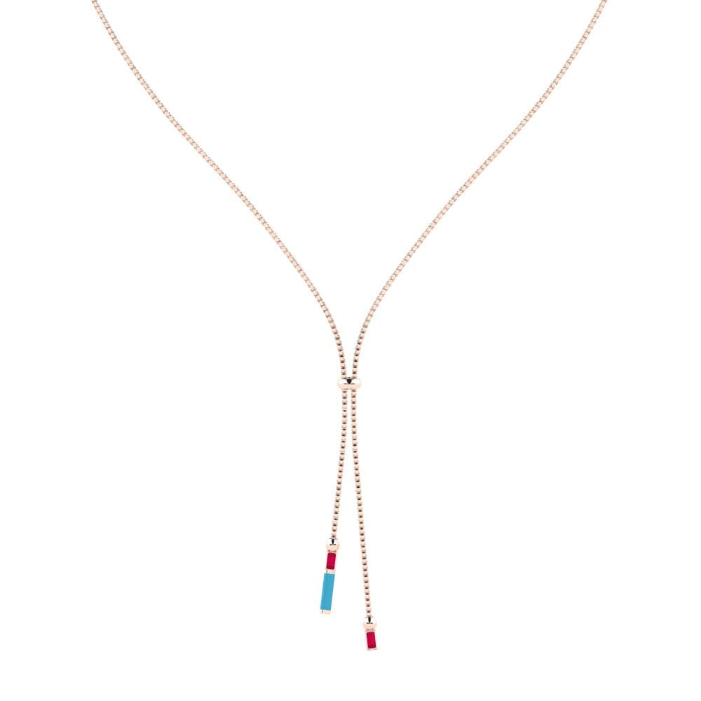 14ct Rose Gold Ruby Women's Necklace Gavdou