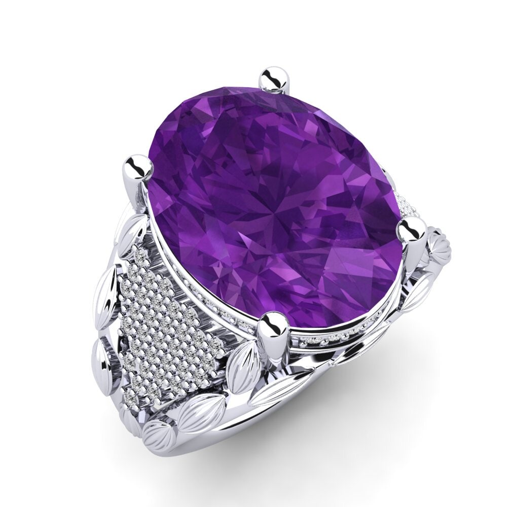 9k White Gold Amethyst Ring Gaye