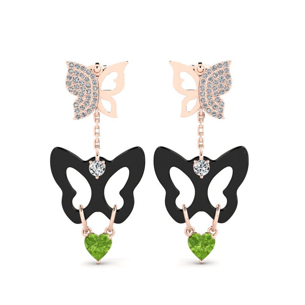 14ct Rose Gold Peridot Women's Earring Gayton
