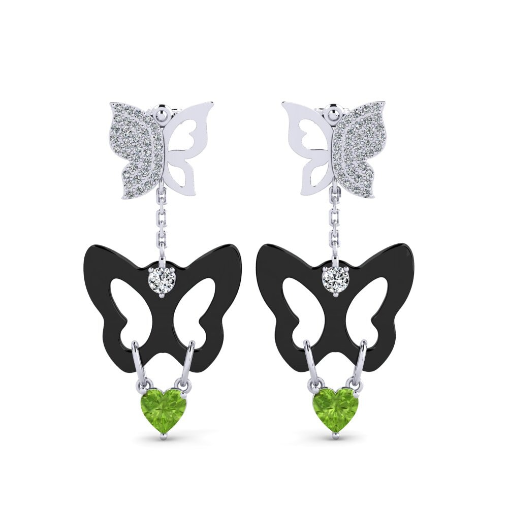 White Silver Peridot Women's Earring Gayton