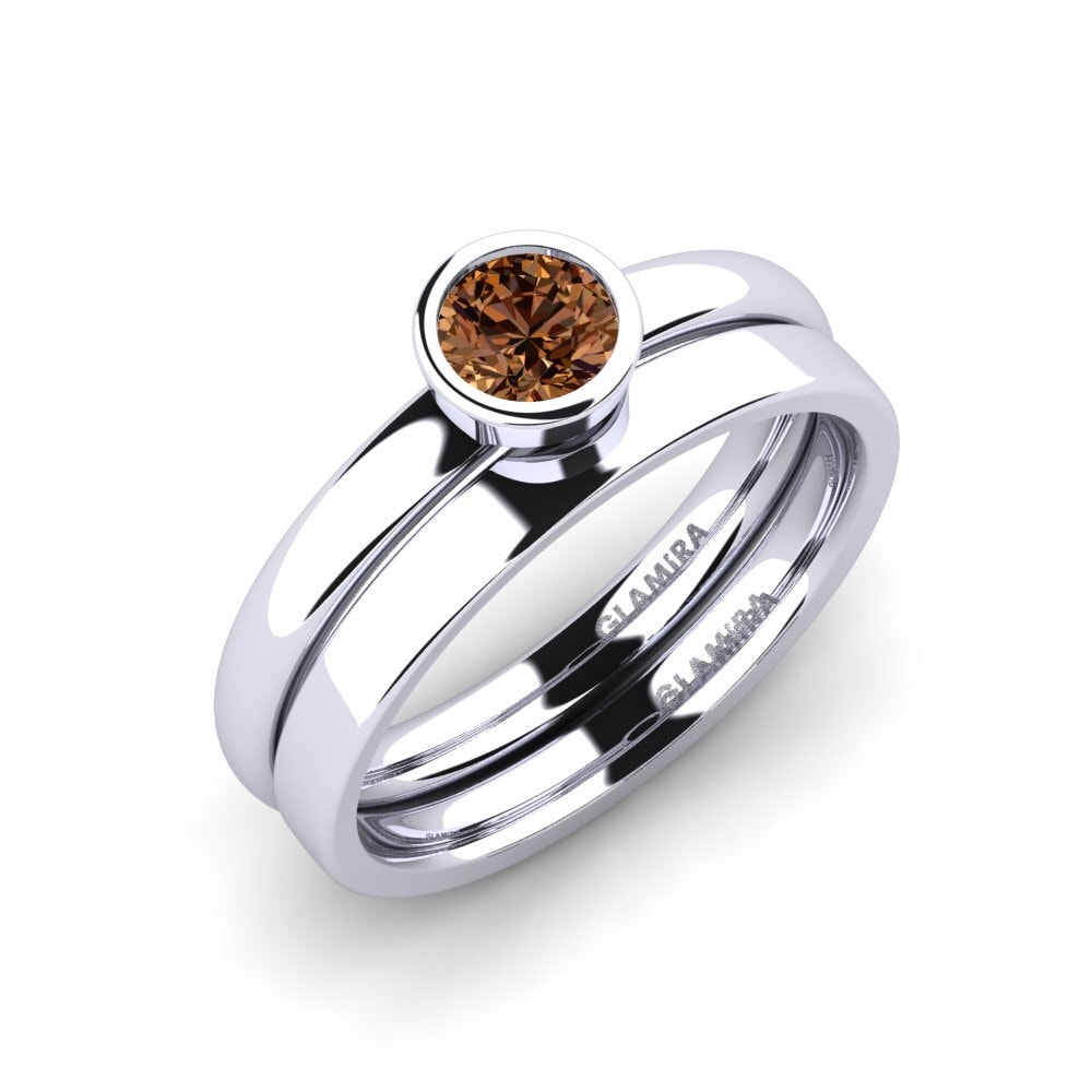 950 Platinum Brown Diamond Bridal Set True Love