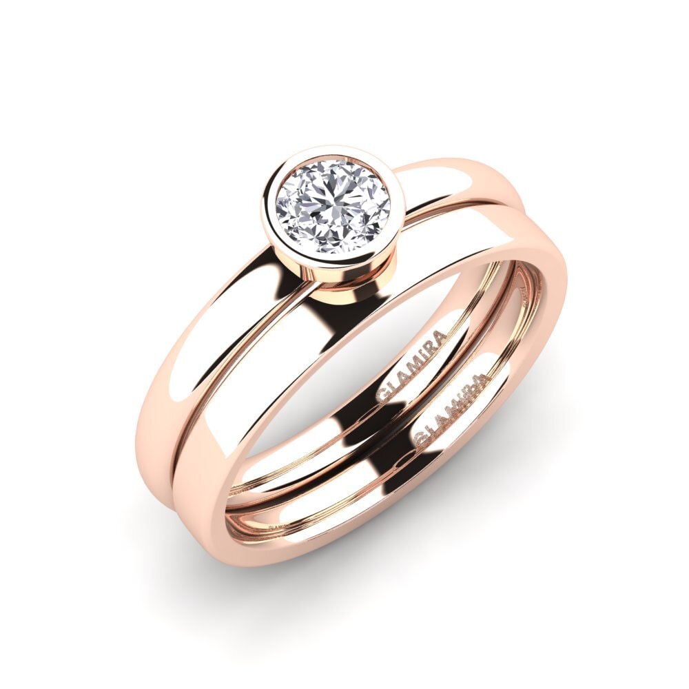 14ct Rose Gold Diamond Bridal Set True Love