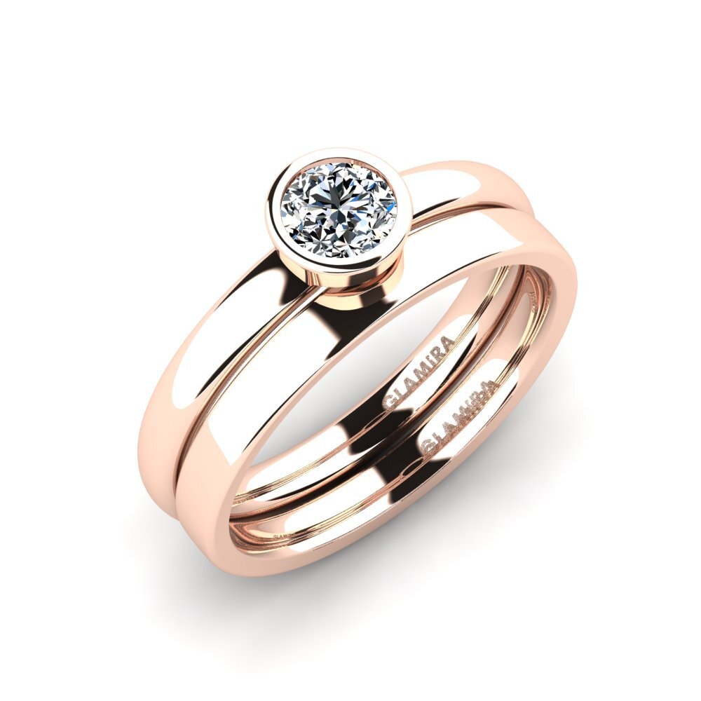 18ct Rose Gold Zirconia Bridal Set True Love