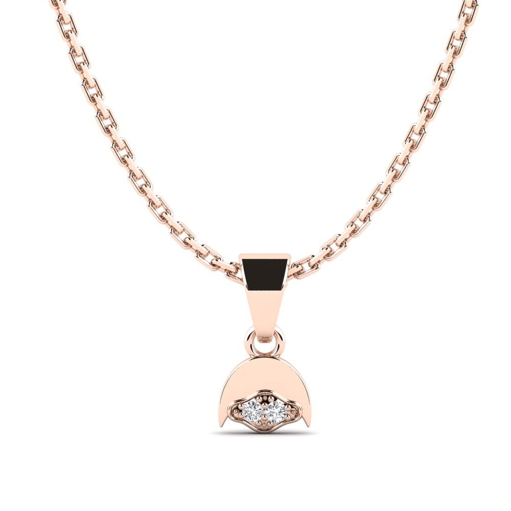 18k Oro Rosa Diamante Colgante de Mujer Gdansk