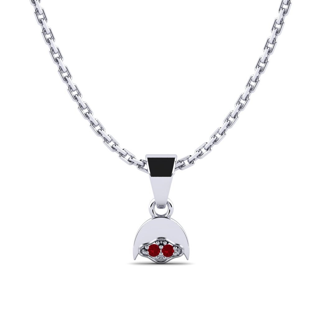 Platino 950 Circonita Roja Colgante de Mujer Gdansk