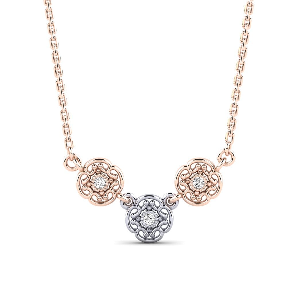 18k Oro Rosa & Blanco Moissanita Collar de Mujer Geelong