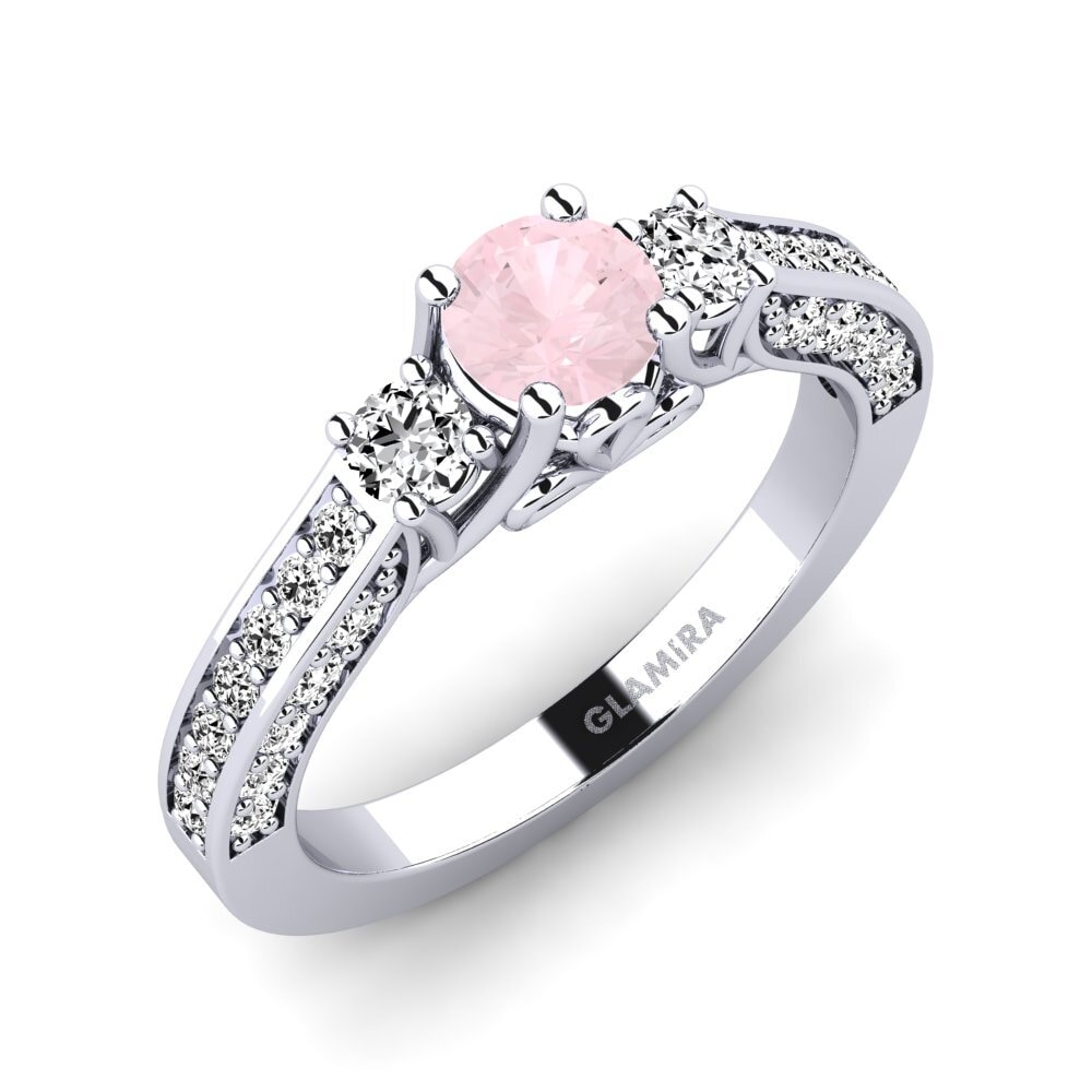 Quarzo Rosa Set da Sposa Gemmiferous Anello A