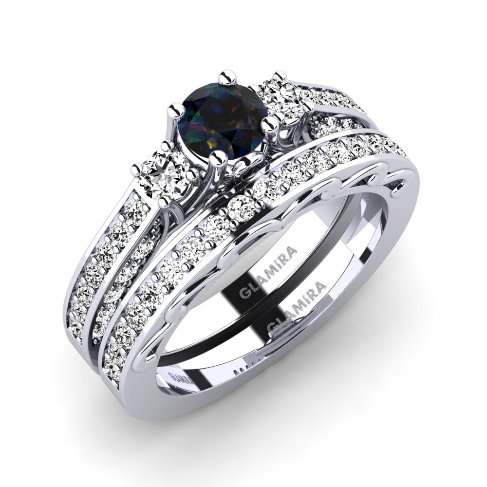 Opalo Negro Set de Anillos Gemmiferous