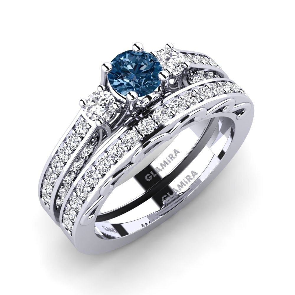 Berlian Biru Set Pengantin Gemmiferous