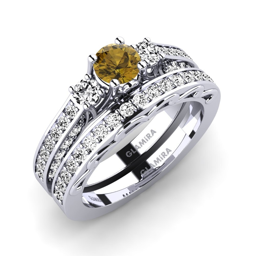Circón Marrón Set de Anillos Gemmiferous