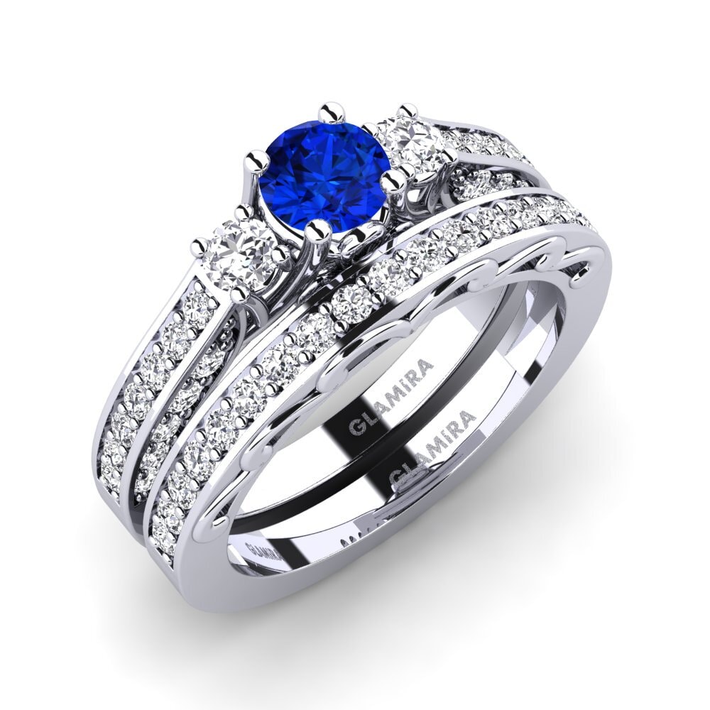 Safir (Dicipta di Makmal) Set Pengantin Gemmiferous