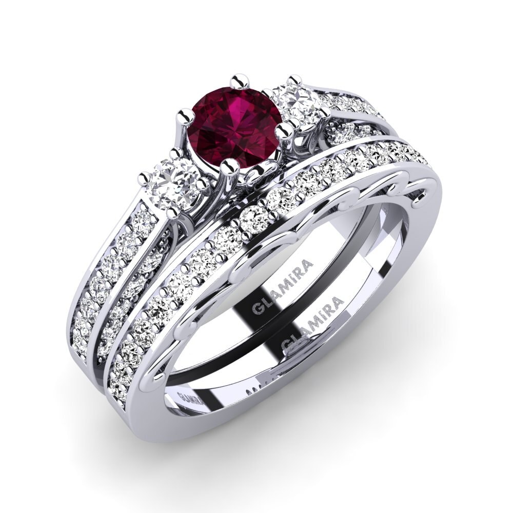 Rhodolite Garnet Bridal Set Gemmiferous