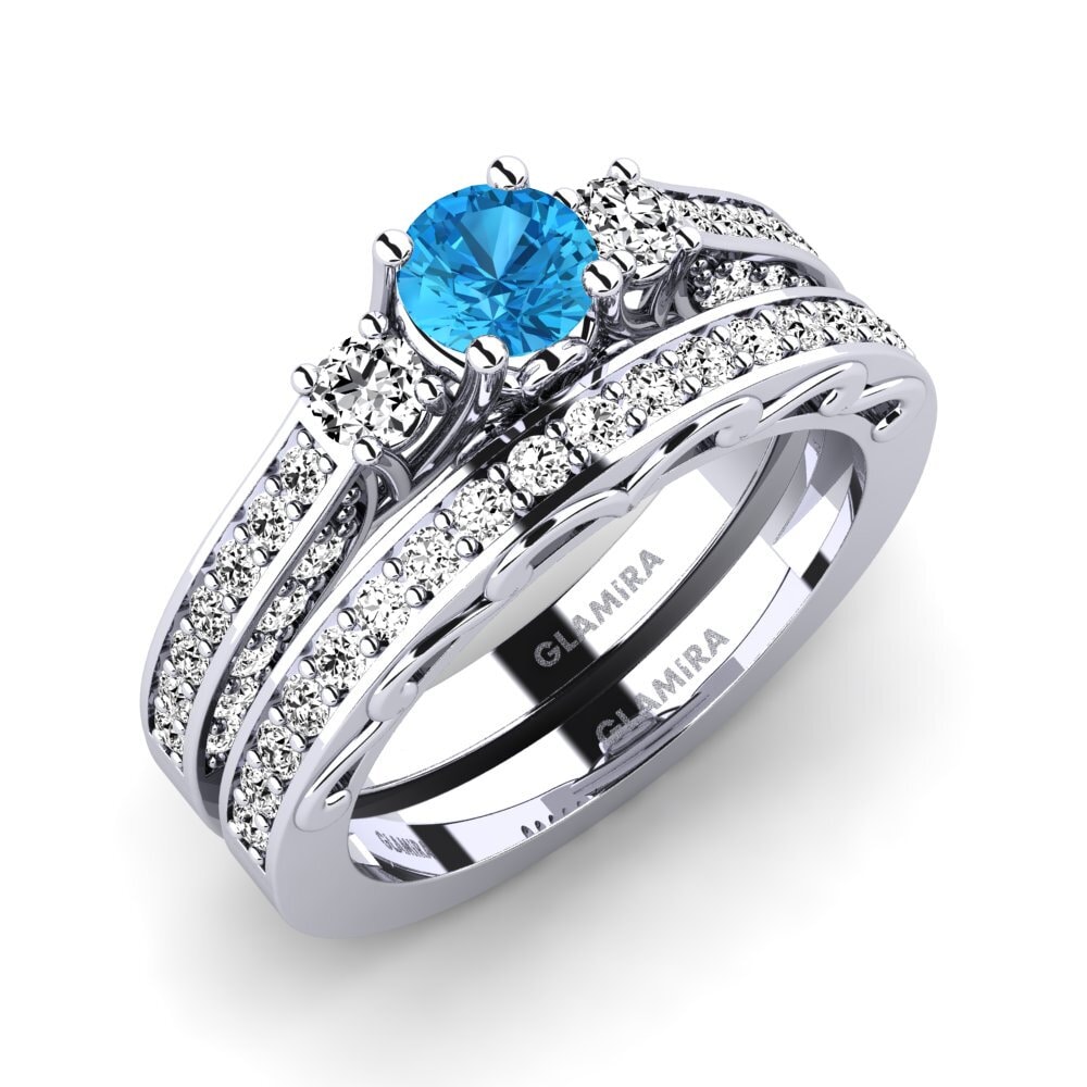 Topaz Biru Set Pengantin Gemmiferous