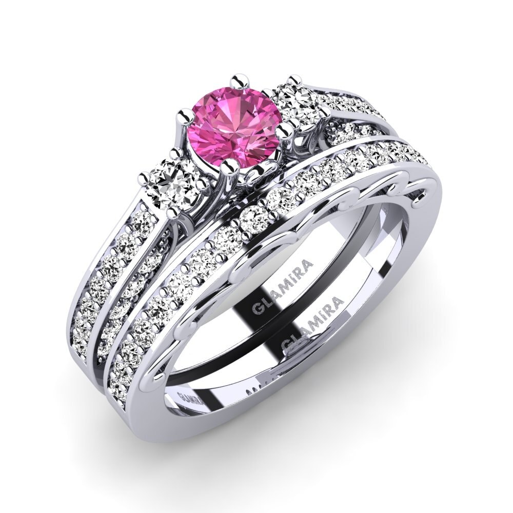 Topaz Merah Jambu Set Pengantin Gemmiferous
