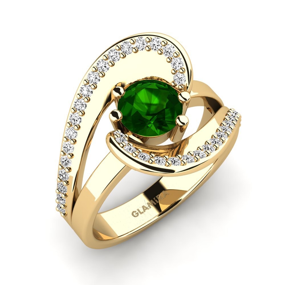 그린 토르말린 약혼 반지 Gends
