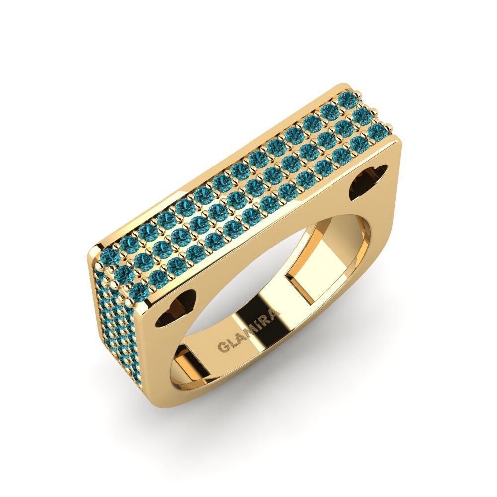 Diamant Bleu Anneau rose Genge